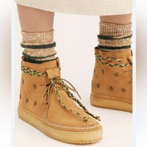 Free People Laidback London Argo Stars Ankle Suede Boots Moccasins Anthropologie